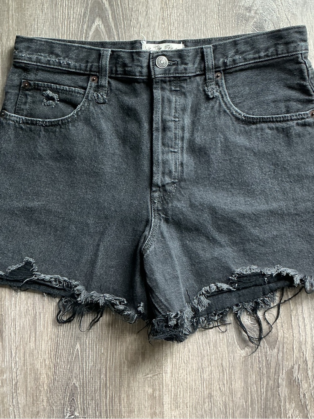 We The Free Black High-Rise Denim Shorts - Picture 2 of 7